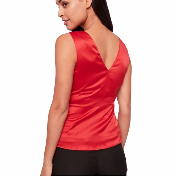 💛NWT Sleeveless Satin Wrap Blouse - Picture 2 of 5